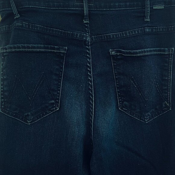 Mother The Hustler Roller Sneak Jeans – “Karaoke in Kyoto” Dark Wash – Size 30 - Picture 4 of 8